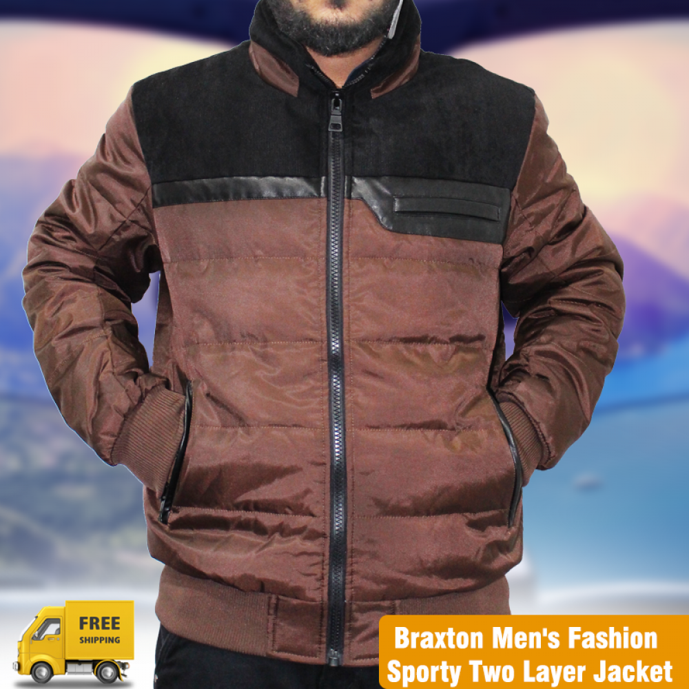 Braxton Men's Fashion Sporty Two Layer Jacket, JKS653