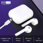 New i11 5.0 TWS True Wireless Bluetooth Stereo Headset with Charging Case, White