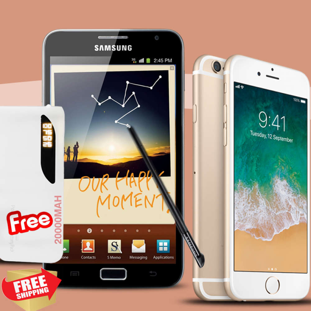 3 In 1 Bundle Offer, Samsung Galaxy Note note 1 N7000, MAX Universal 20000mAh Power Bank With 2 Usb Port With Tourch, MAX985,  D-Horse i6s Smartphone, Dual Sim, 2.0 MP Camera, 4" inch Touchscreen, N7000B