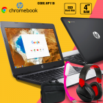 4 In 1 Bundle Offer, Hp Chromebook Black R, 4GB RAM, 16GB SSD, 12 Inch Screen, Laptop-Bag, Headset, Portable USB LED Lamp, HP11B