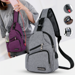 USB Charging Shoulder Bag  Outdoor  chest Bags casual waterproof diagonal bag Messenger Bags L5