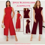 Ladies 2pcs Sleeveless Jumpsuits For Assorted Design And Colors, CM89-16642