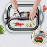 Buy 1 Get 1 Free Cyber Folding Cutting Board With Basket, Collapsible Dish Tub with Draining Plug, Colander Fruits Vegetables Wash & Dra,in Sink Storage Basket,FD12