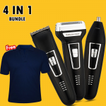 4 In 1 Bundle Yoko 3 In 1 YK-6558 Dry For Men - Clipper & Trimmer, Free  Men's Polo Collar T-Shirt Assorted Color