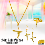 Best Trust 24K Gold Plated Heart Beat Shaped Necklace Set With Ring, BT789 