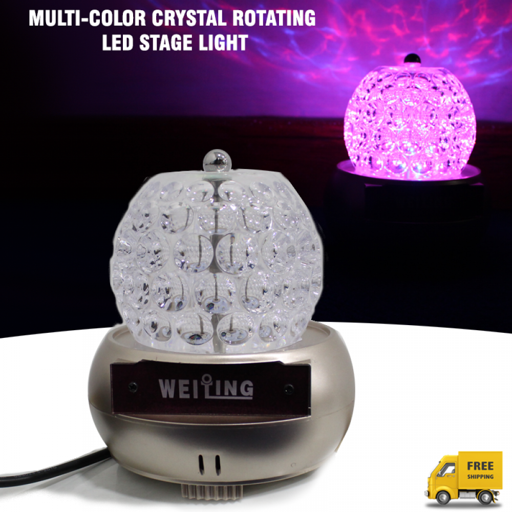 Universal Multi-Color Crystal Lotus Round Shaped Rotating LED Stage Light, Z001