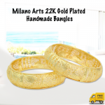 Milano Arts 22K Gold Plated Handmade 2 Pieces Bangles, ML15
