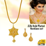 Milano Arts 22K Gold Plated Elegant Flower Shape Multi-Design Necklace Set, ML12