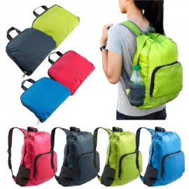 Foldable Lightweight Assorted Color Waterproof Travel Backpack With Macra Digital Unisex Watch, FL44