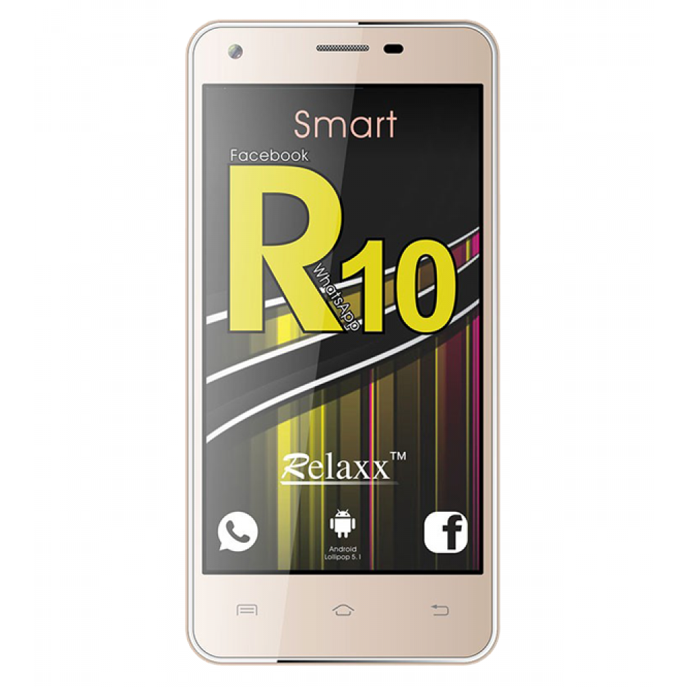 Relaxx R10 Smartphone, 4G Dual Sim, Dual Cam, 5" IPS, Gold