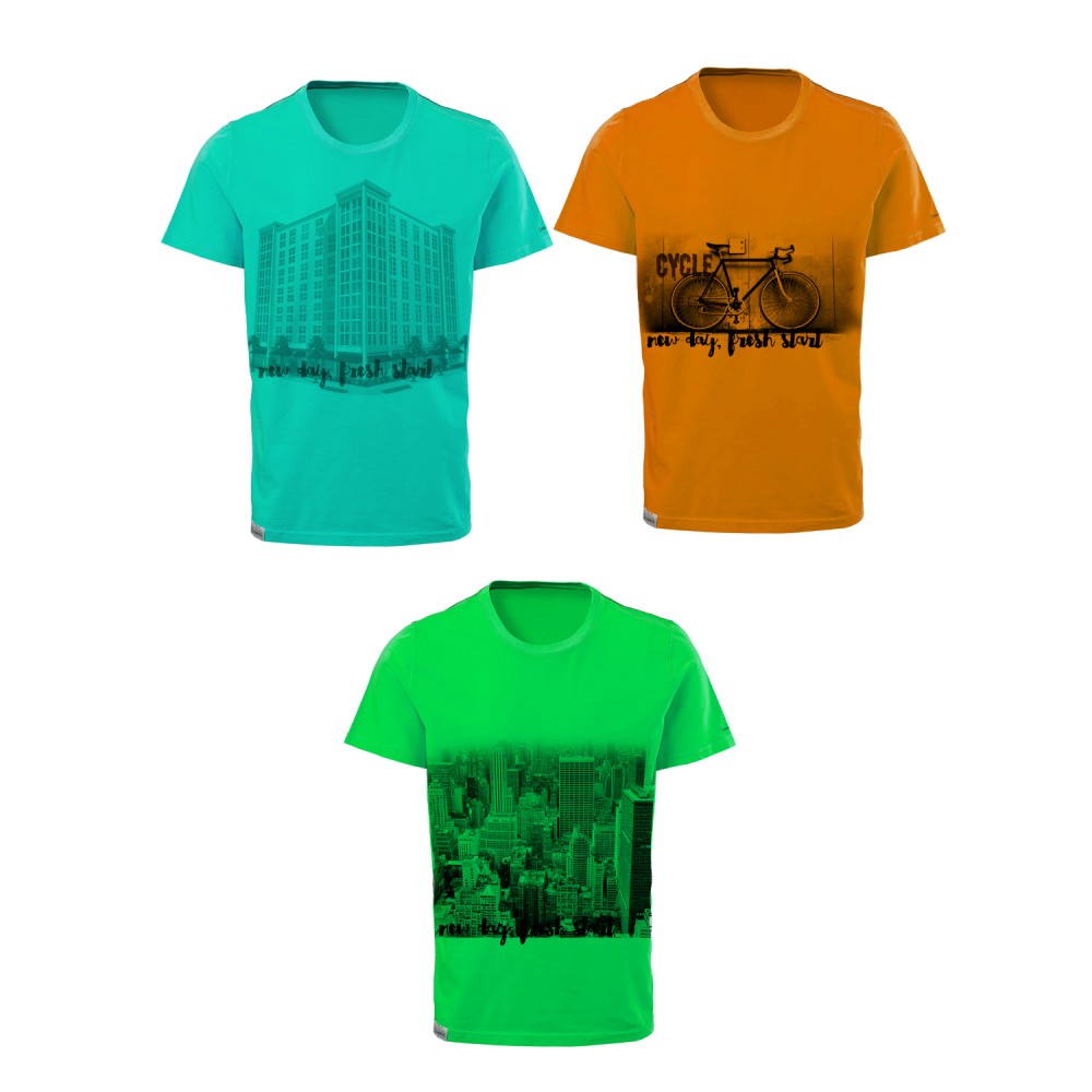 Stylish T18,3 Pcs Set Assorted Color T-Shirt Unisex