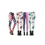 Viva Hot American Flag Leggings For Women  Milk Silk Us Flag Leggins Digital Printing 12 Pcs Set, VF15