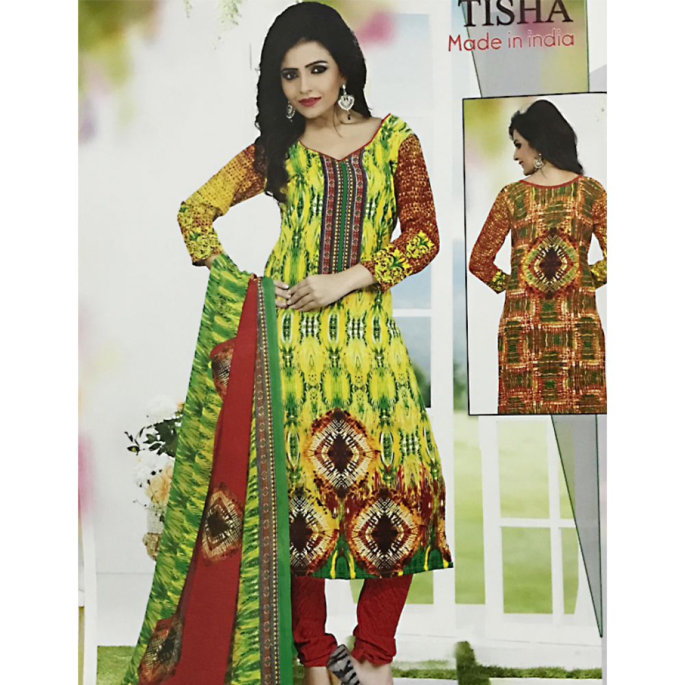 Tisha Cotton Printed Churidar Suits, T48006