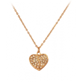 Trust Best 18K Heart Shape Design Gold Plated Cubic Zircon Necklace Set,TB81 