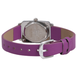 Omax Genuine Leather Band Watch For Women, CE0006, Violet