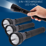 Mercury Long Range Rechargeable LED Flashlight 3 Pcs Set, MC2828SLC