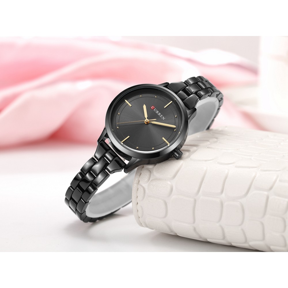 Curren Casual Watches Fashionable Quartz Wrist Watch For Women, Black, 9019