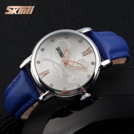 Skmei Fashion Casual Quartz Watch Leather Strap Waterproof Wristwatches For Women, S9095